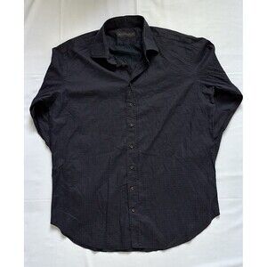 Etro Shirt Mens 44 Blue Red Paisley Houndstooth Italy Long Sleeve Button Down